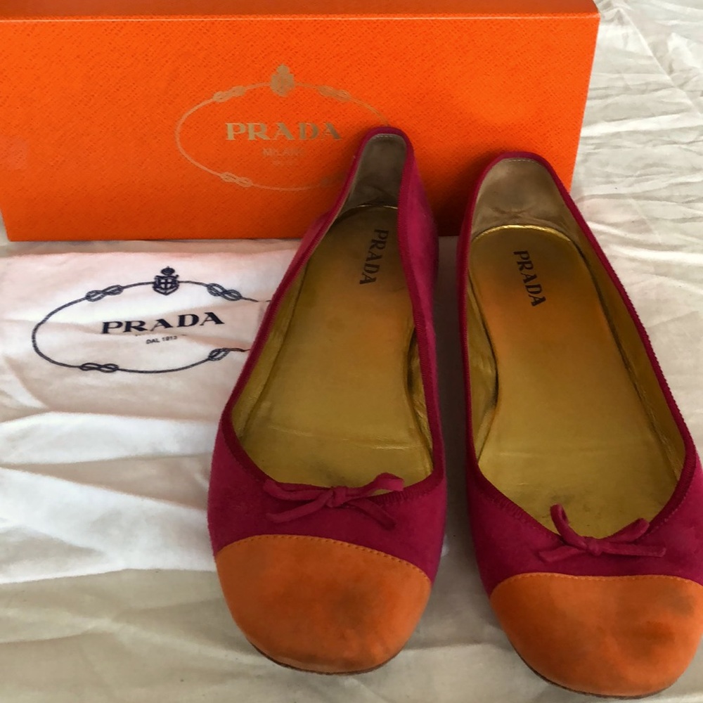 Prada suede ballerina flat
